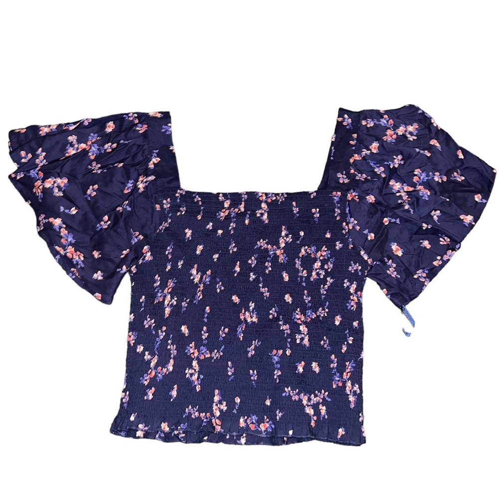 Navy Floral Crop top